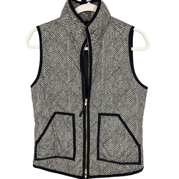 JCrew Herringbone Vest - Black and White, XS - Picture 1 of 4